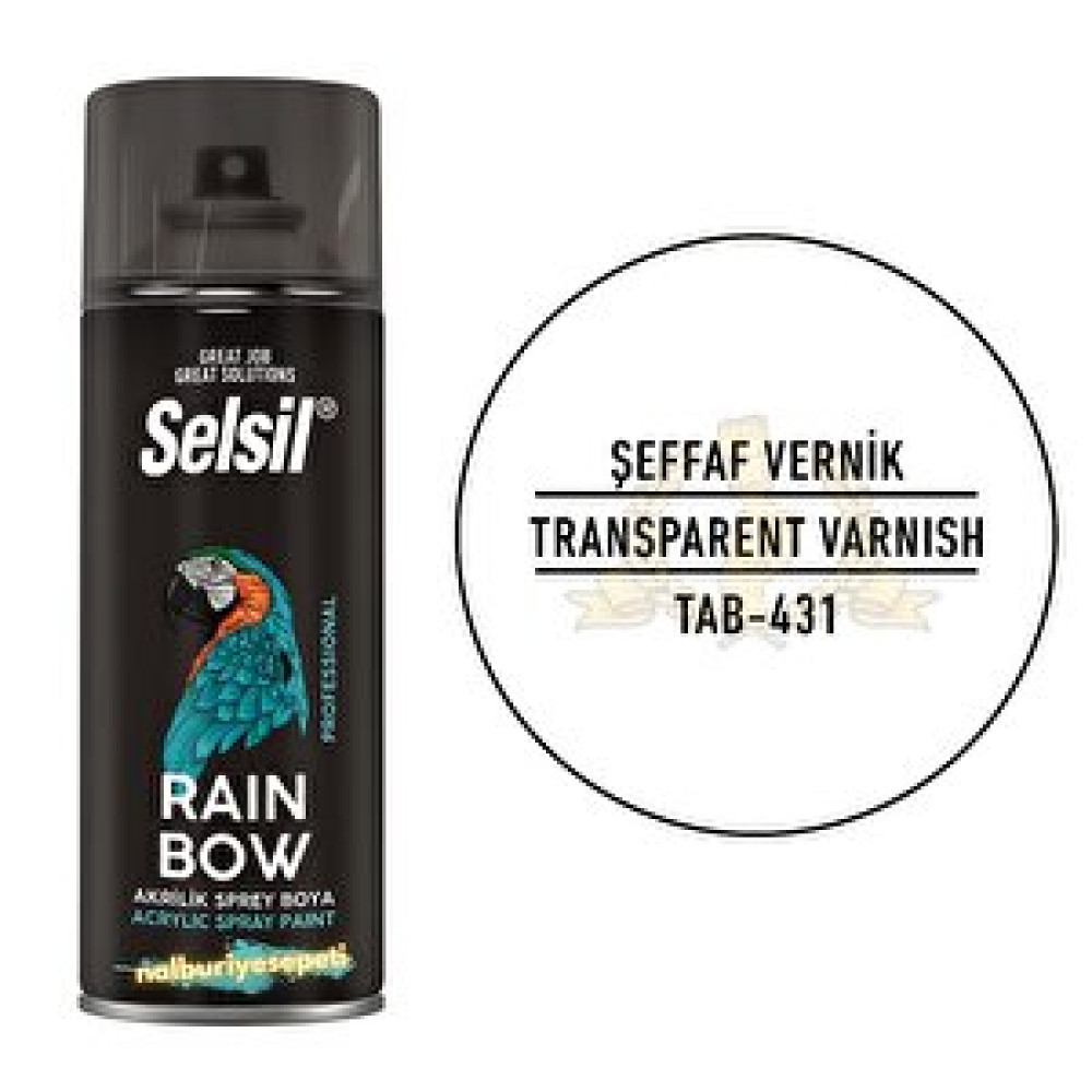 Selsil Rainbow Akrilik Sprey Şeffaf Parlak Verni̇k 400 Ml. Şeffaf Boyalar Fiyatı