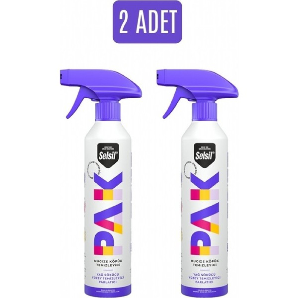 Selsil Selsil Pak Mucize Köpük Temizleyici Sprey 2'li 500 ml - Beyaz Temizlik Malzemeleri Fiyatı