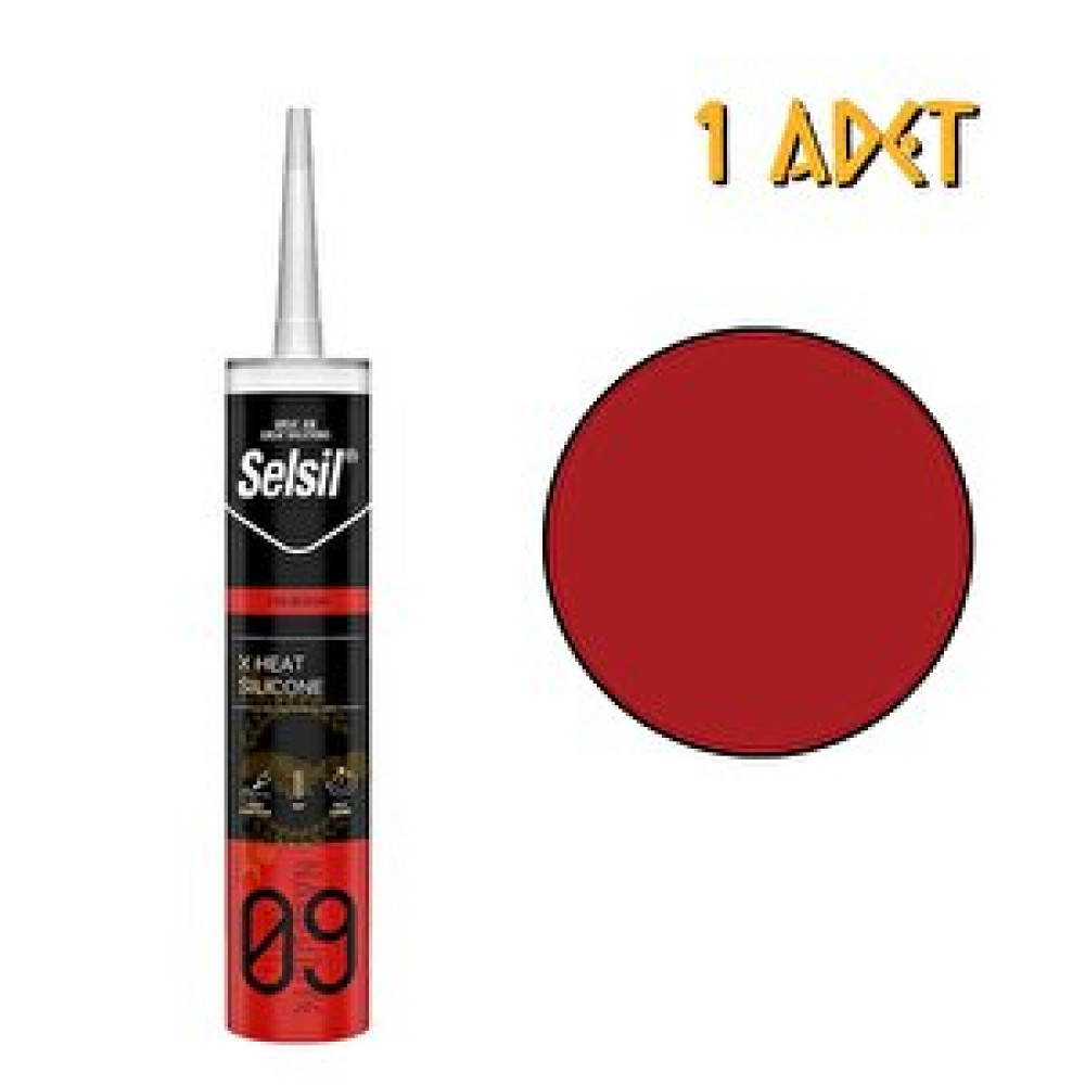 Selsil X 150 Derece Dayanıklı Isı Silikonu Kırmızı 310 Ml. - 1 Adet Silikon Fiyatı