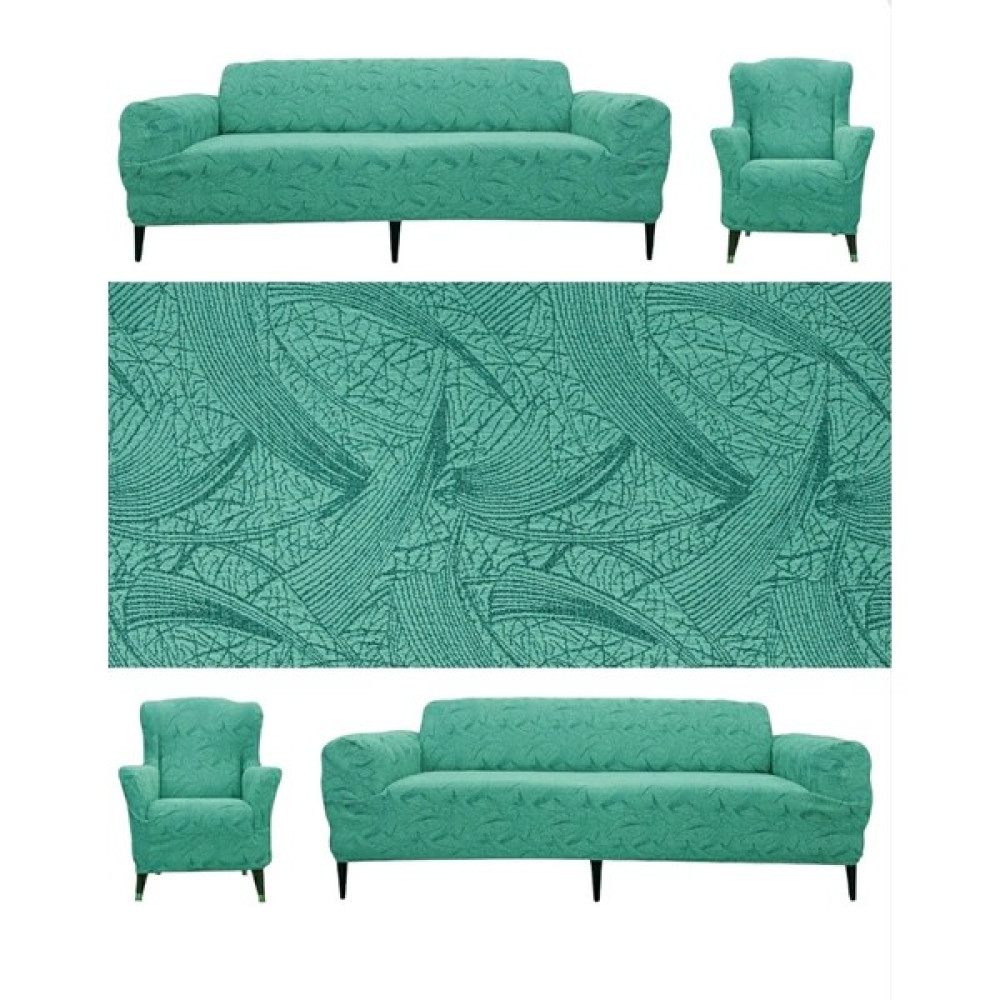 Seltenet Streç Lastikli Esnek Yıkanabilir Pamuklu Sehra Desen 3+3+1+1 Jakarlı Koltuk Örtüsü Koltuk Kılıfı - Mint - 180 x 230 cm Koltuk & Kanepe Örtüsü Fiyatı