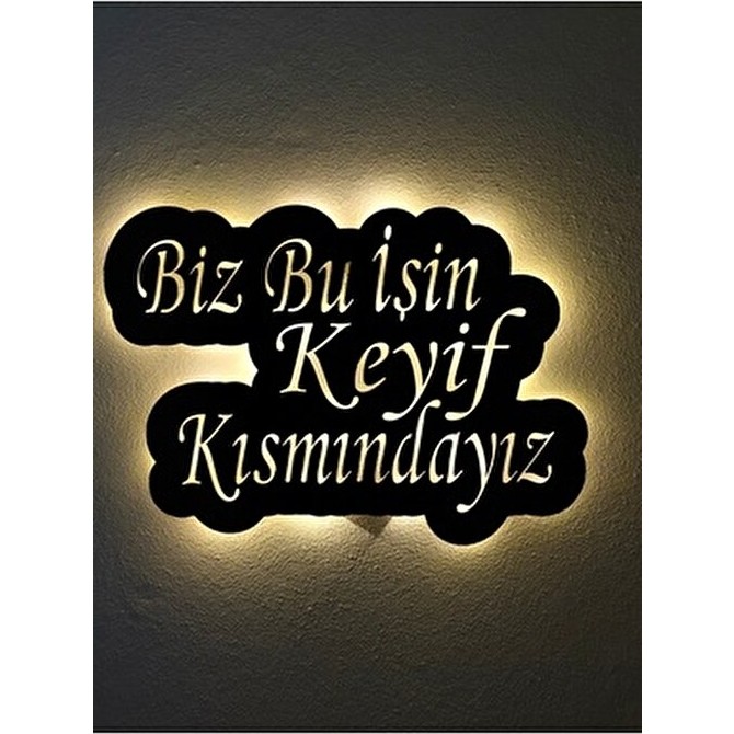Sem Concept Aa Pilli Ledli Biz Bu Işin Keyif Kısmındayız Yazılı Ahşap Tablo, Dekoratif Duvar Yazısı - 38 x 54 - Siyah Kanvas Tablo Fiyatı