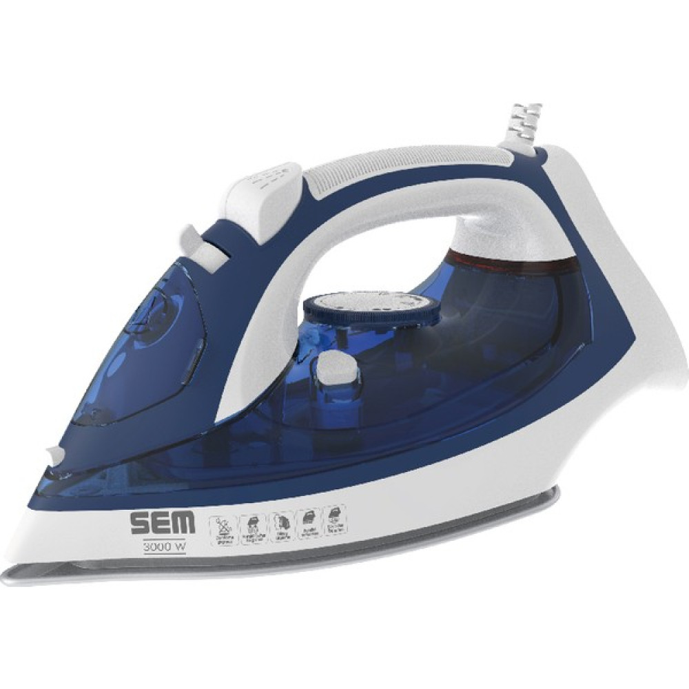 Sem SH-110 Nur Seramik Tabanlı 3000W Ütü - Mavi - Beyaz Ütüler Fiyatı
