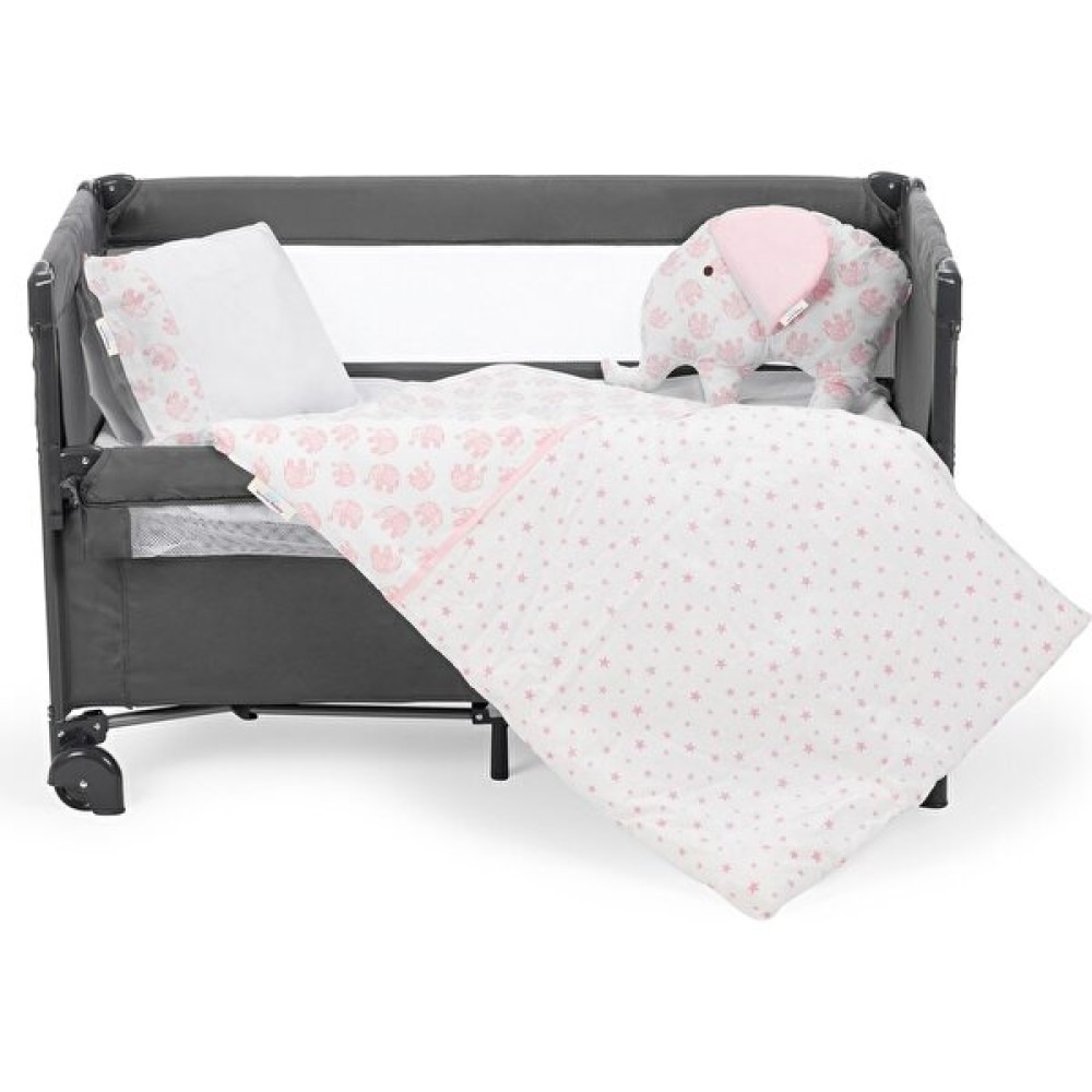 Sema Baby 6 Parça Lüks Park Yatak Bebek Uyku Seti - Pembe Fil - 100 x 160 cm - Açık Pembe Bebek Uyku Seti Fiyatı