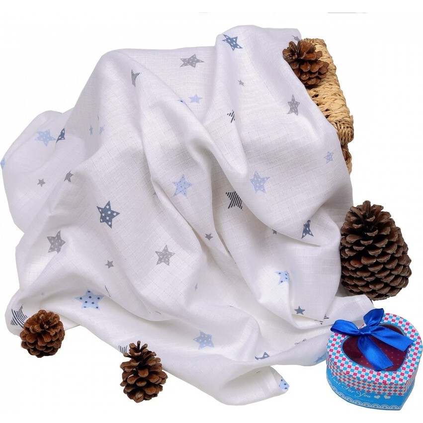 Sema Baby Çok Amaçlı Müslin Örtü 100x80 cm - Mavi Yıldız 8682476853131 - Çok Renkli Diğer Fiyatı