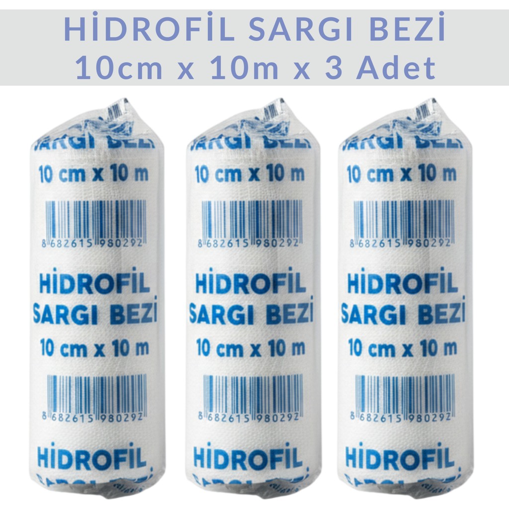 Semateks Hidrofil Sargı Bezi 10CM x 10M Pamuklu Dokuma 3 Adet Ekonomik Rulo Boy Diğer Fiyatı