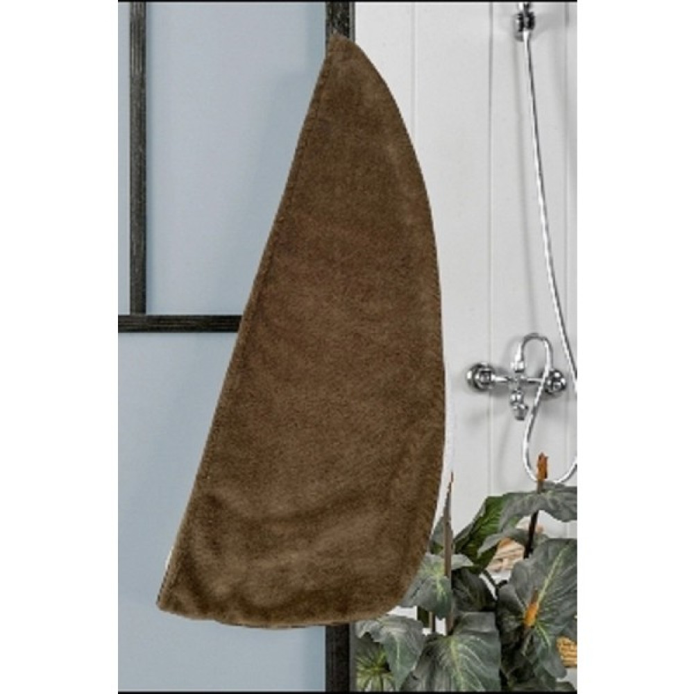 Semecca Düğmeli Saç Kurutma Bonesi - Kahverengi - 25 x 65 cm Banyo Havlusu Fiyatı