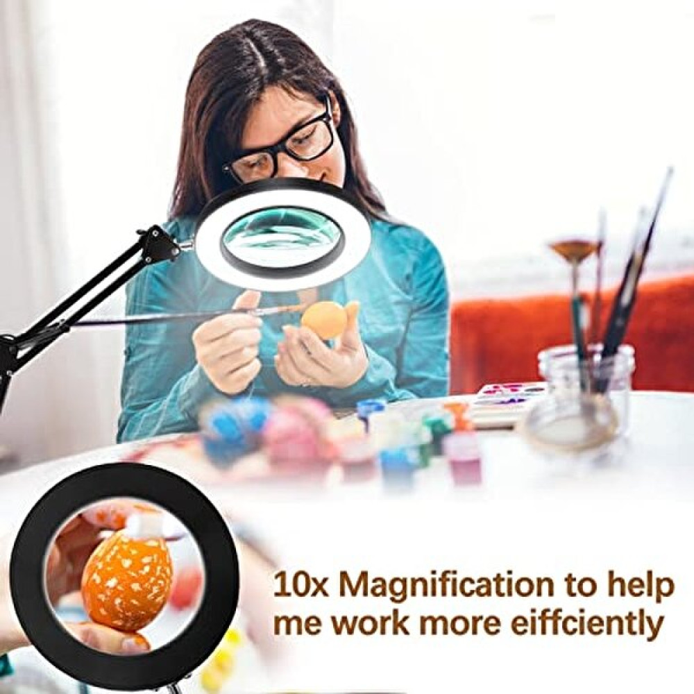 Semgears 10X Işıklı Büyüteç Büyüteçli LED Lamba 3 Renk Modu Kısılabilir Led'ler Yakın Çalışma Onarımı Için Işıklı ve Kelepçeli Gerçek Cam Lens Büyü... Masa Lambası Fiyatı