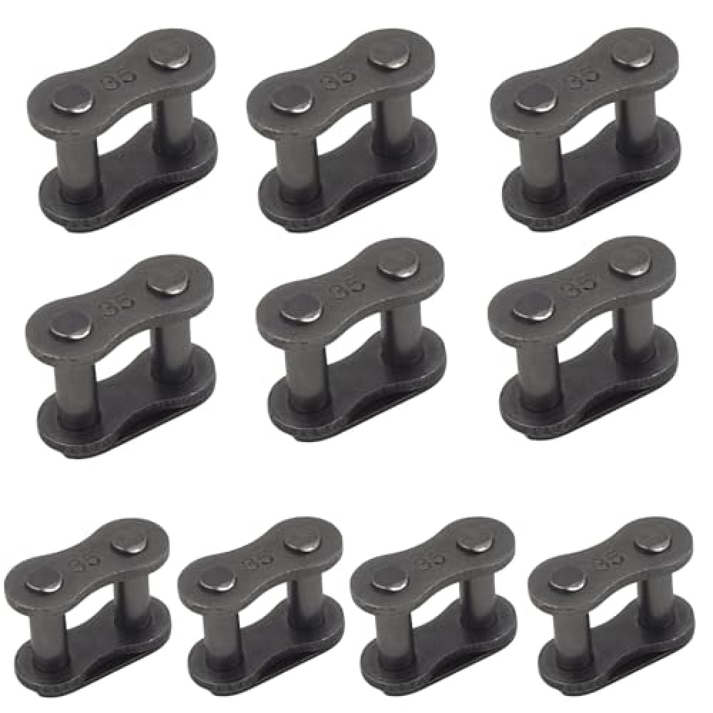 SEMIMO 10pcs #35 Chain Master Links, Heavy-Duty Steel Alloy Roller Connectors for Mini Bikes, ATVs, Scooters, Go Karts, Compatible with Coleman CT100U, Baja Doodle Bug, Motovox & More