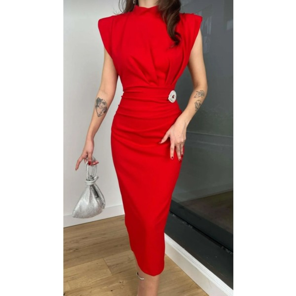 Şems Fashion Örme Crep Kumaş Elbise Uzun Elbise Elbise Elbise Fiyatı