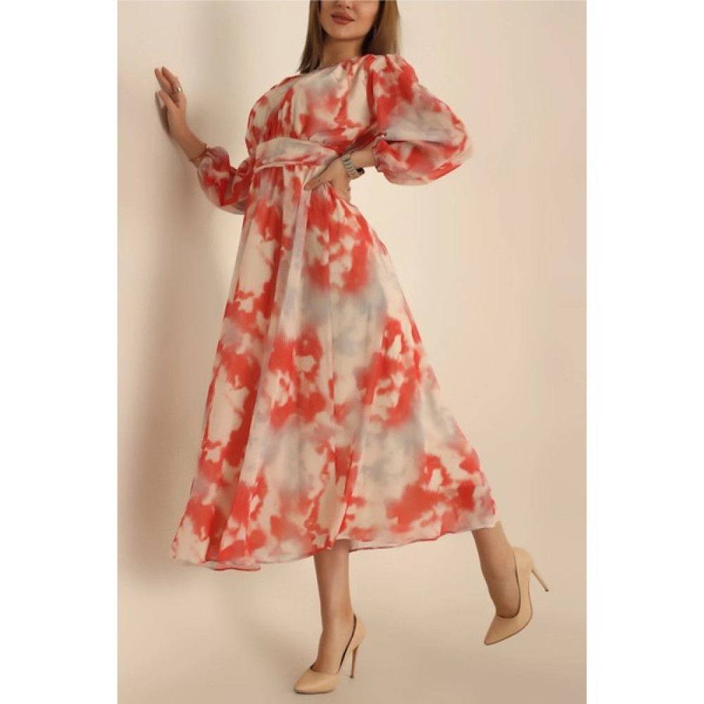 Şems Fashion Şifon Kumaş Astarlı Elbise Uzun Elbise Maxi Boy Elbise Elbise Fiyatı