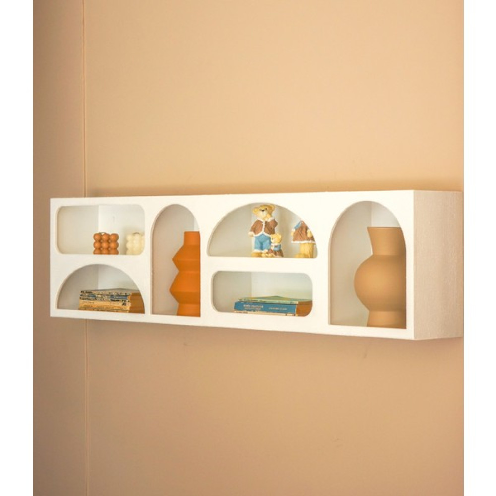 Semya Home Alçı Görünümlü Ahşap Duvar Rafı/niş/kitaplık Gardrop & Dolap Fiyatı