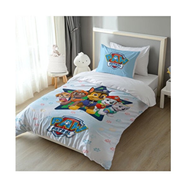 Şen Dekorasyon Paw Patrol Patiler Nevresim Takımı Pamuk 160 x 220 cm Düz Desenli - Beyaz Nevresim Takımı Fiyatı