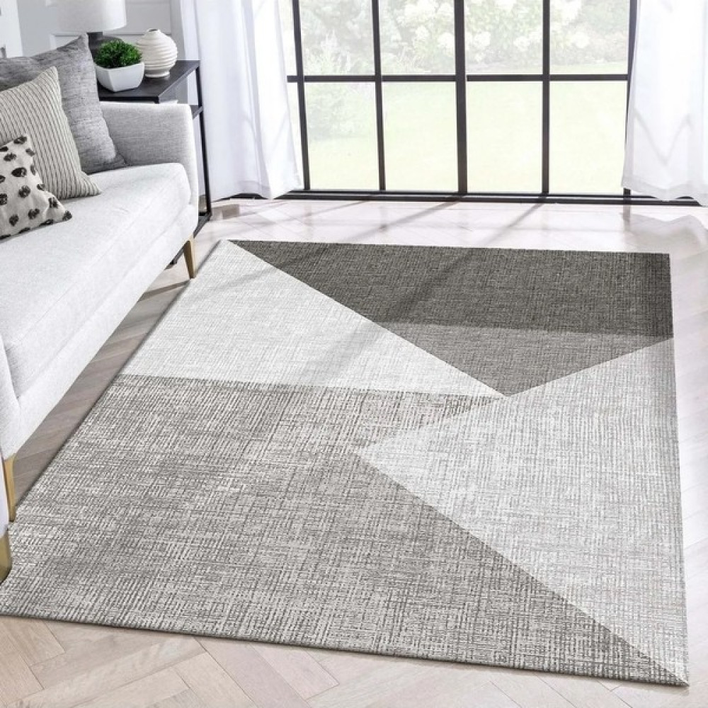 Sen Home Süngerli Lastikli Kaymaz Yıkanabilir Dijital Baskılı Halı Örtüsü Şh1 - 200 x 290 cm - Açık Gri Salon & Oturma Odası Tekstili Fiyatı