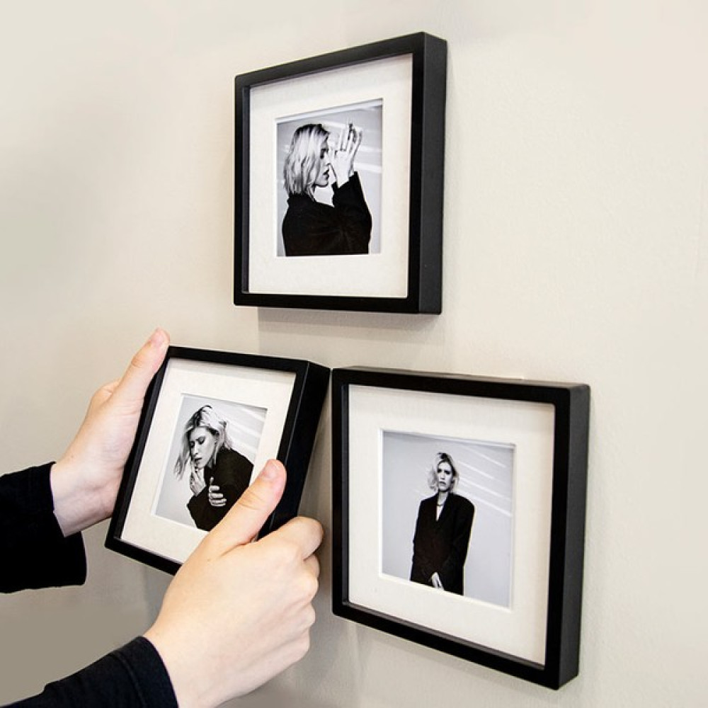 Senden Hediye Sök Tak Kare Çerçeve Yapışkan Bantlı Paspartulu 14X14CM - Siyah Resim & Fotoğraf Çerçevesi Fiyatı