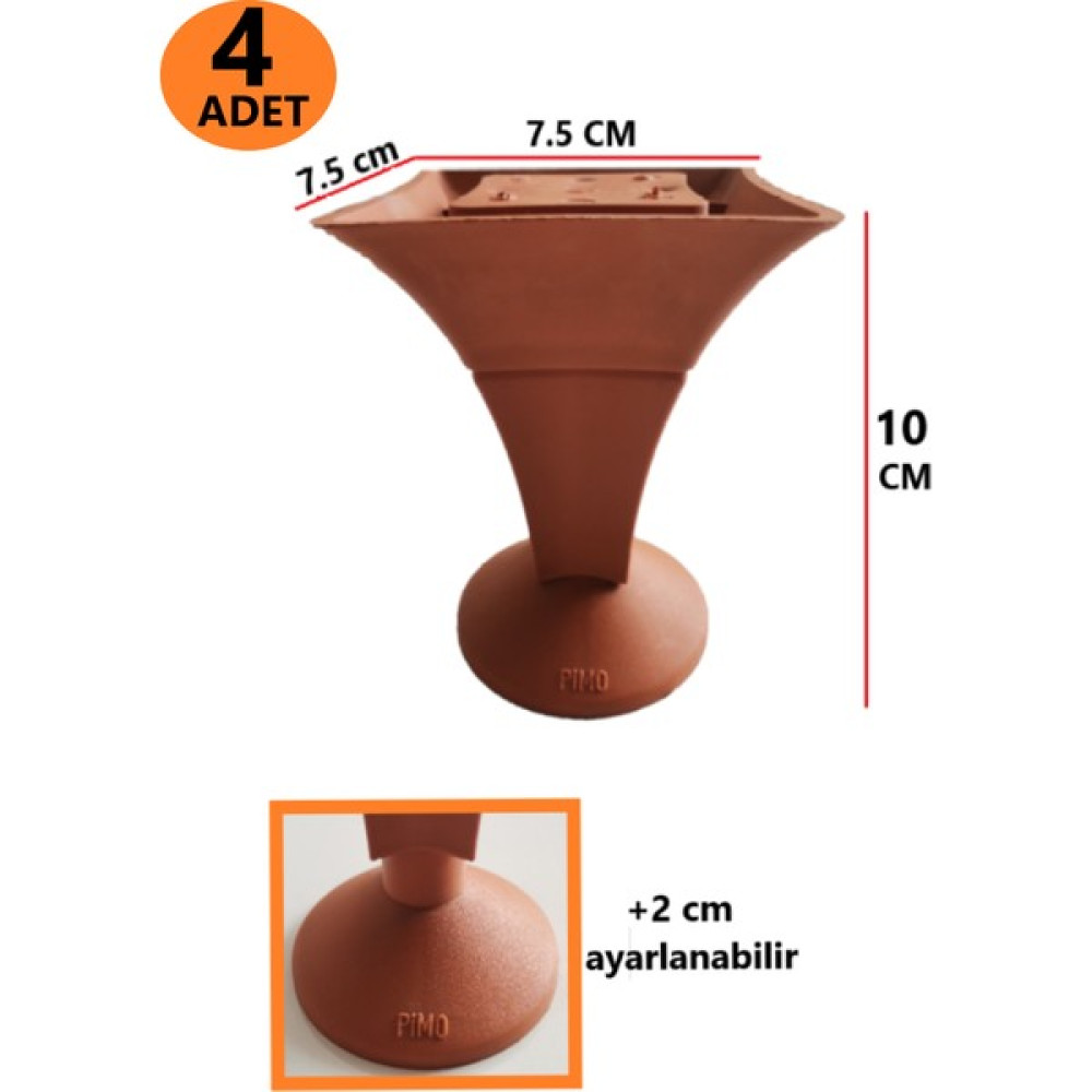 Şenel 4 Adet Ayak 10 cm Tv Ünitesi, Koltuk, Dolap Ayağı, Mobilya Yükseltici Vidalarıyla - Gri Nalburiye & Hırdavat Fiyatı