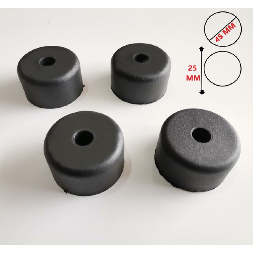 ŞENEL Yapı Market 4 Adet 25 mm x 45 mm Vidalı Mobilya Dolap Baza Ayağı Plastik Ayak - Gri Nalburiye & Hırdavat Fiyatı