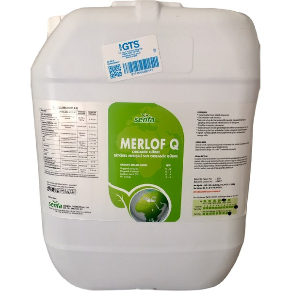Senfa Merlof-Q Sıvı Organik Gübre 20 Litre ( %40 Organik Madde ve %15 Karbon) Oto Boyaları Fiyatı