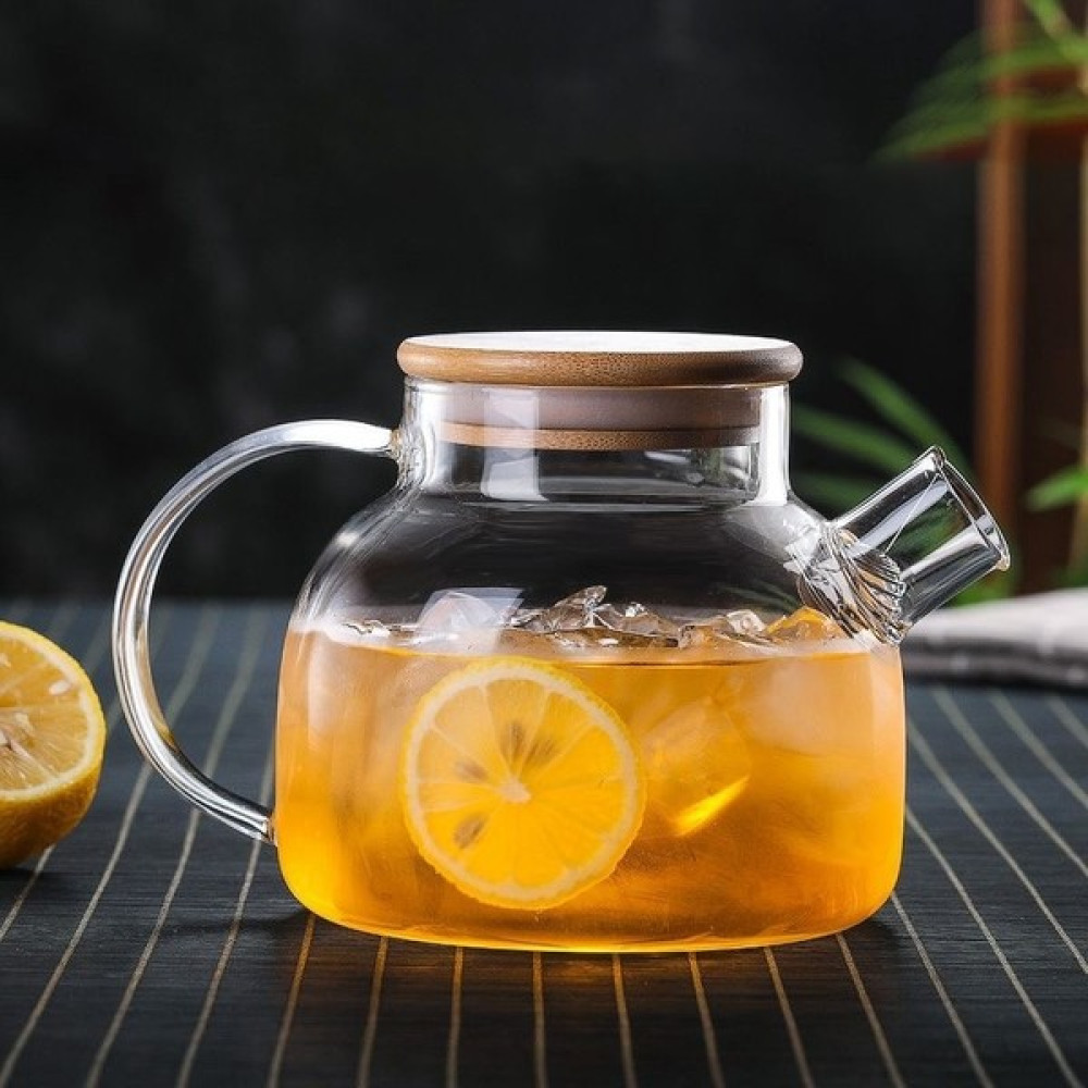 Senin Dükkanın 900 ml Bambu Kapaklı Isıya Dayanıklı Cam Bitki Çayı Demliği Cam Sürahi Çay / Çaydanlık Setleri Fiyatı