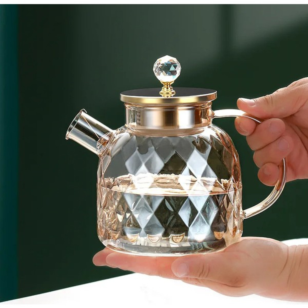 Senin Dükkanın Borosilikat Cam Amber Otantik Desenli Cam Demlik & Sürahi 1500 ml Çay / Çaydanlık Setleri Fiyatı