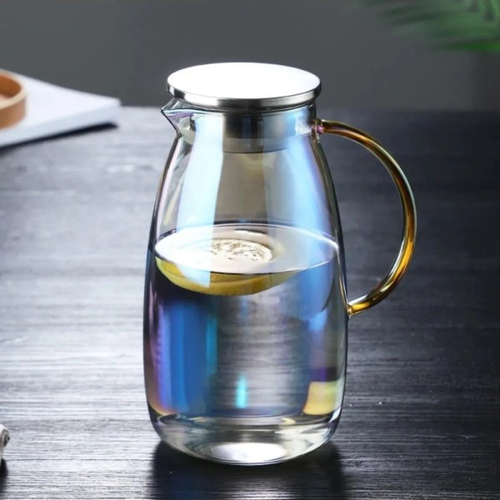 Senin Dükkanın Gold Metal Kapaklı Isıya Dayanıklı Borosilikat Cam Sürahi Leger 1800 ml Sürahi Fiyatı