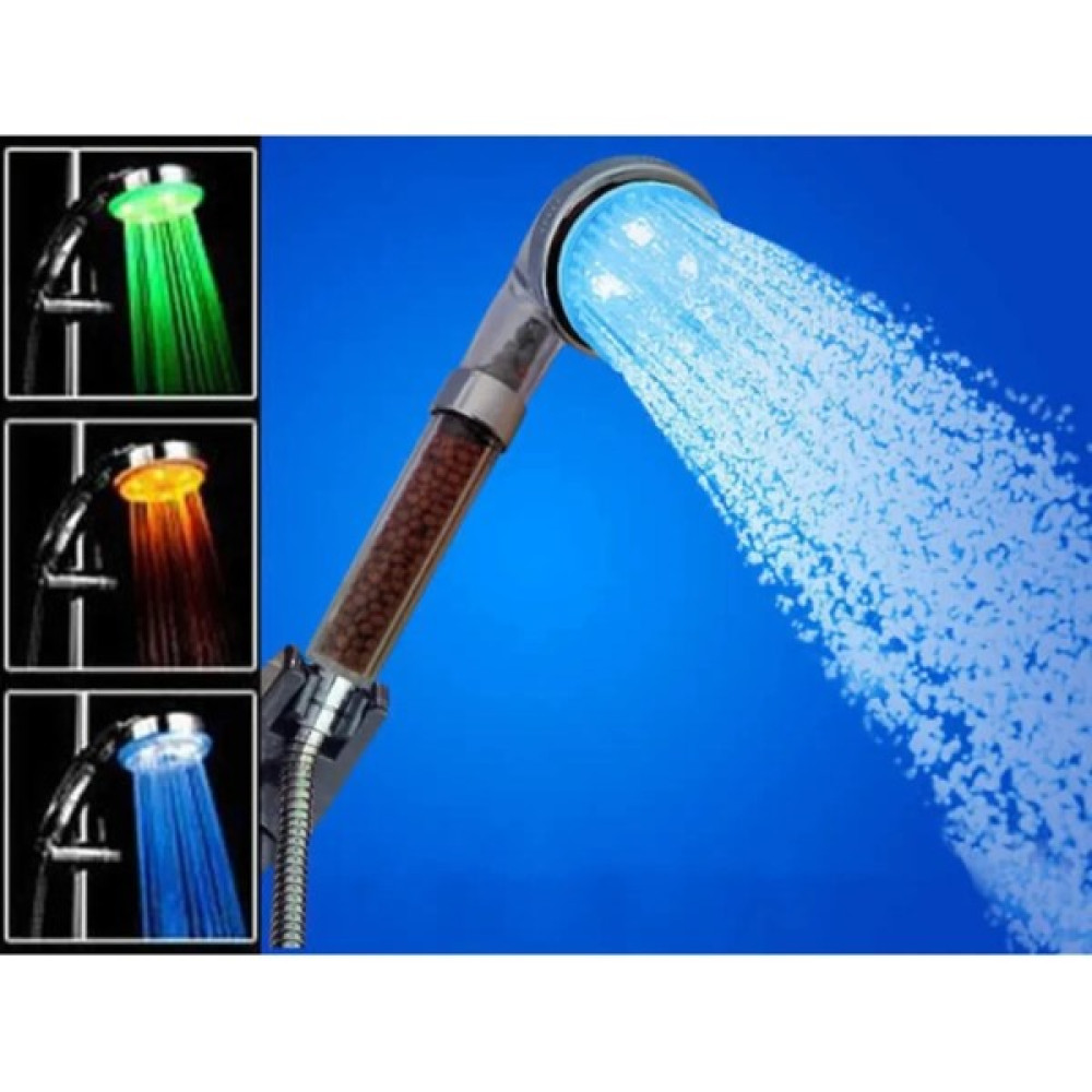 Senin Dükkanın LED Işıklı Su Arıtmalı Mafsallı Duş Başlığı Seti Sprial Hortumlu Set Duş Seti Fiyatı