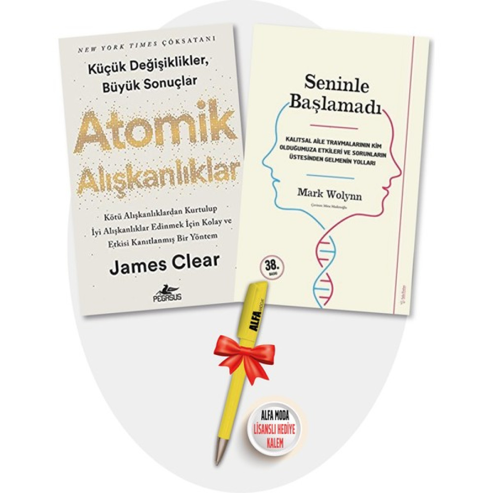 Seninle Başlamadı (Mark Wolynn) + Atomik Alışkanlıklar (James Clear) 2 Kitap + Moda Lisanslı Kalem - Mark Wolynn Kişisel Gelişim ve Psikoloji Fiyatı