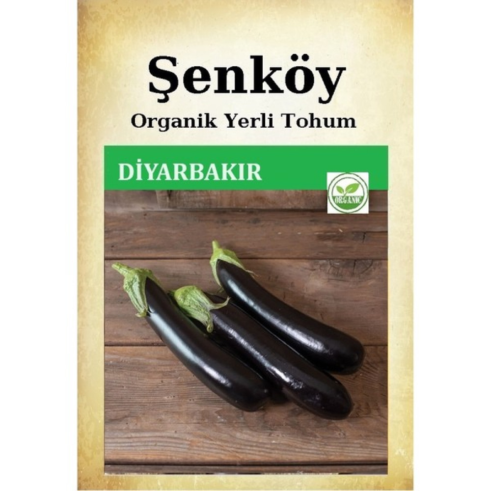 Şenköy Yerli Diyarbakır Kemer Patlıcan Tohumu Doğal Ata Kemer Patlıcan Tohumu Pakette 100 Adet Tohum - 1 Adet Tohum Fiyatı