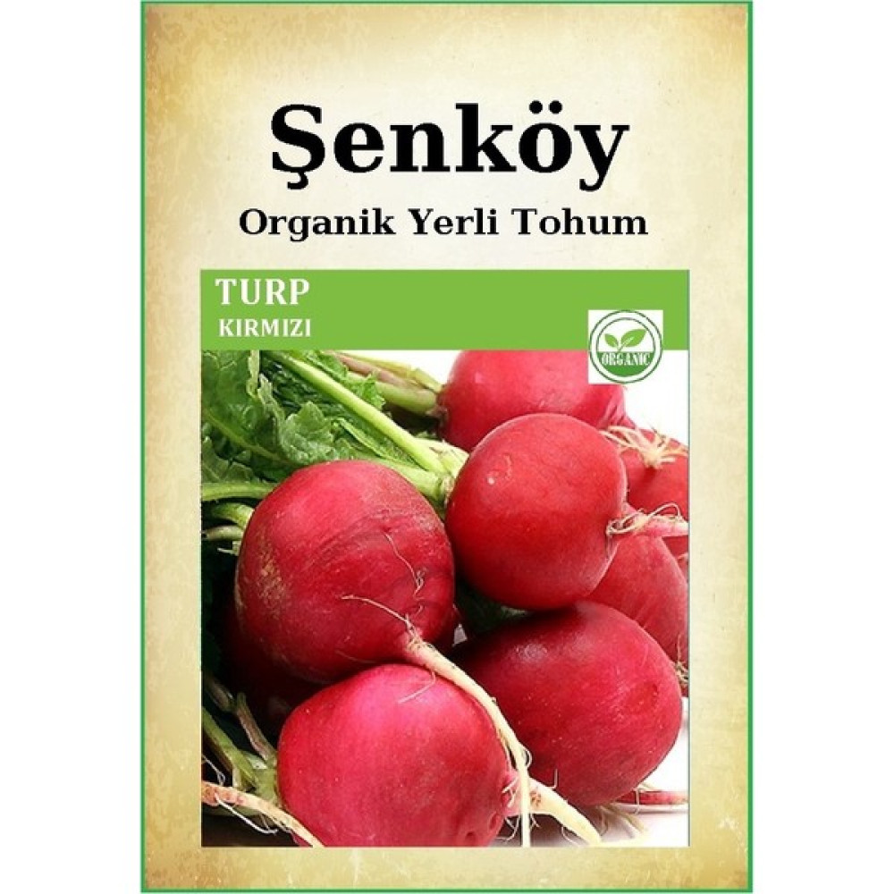 Şenköy Yerli Kırmızı Turp Tohumu Doğal Ata Kadirli Iri Turp Tohumu Pakette 10 gr 1200 Tohum - 1 Adet Tohum Fiyatı