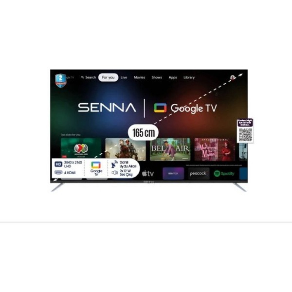 Senna 55'' 138 Ekran Uydu Alıcılı 4K Ultra HD Google LED TV - 55 Televizyonlar Fiyatı