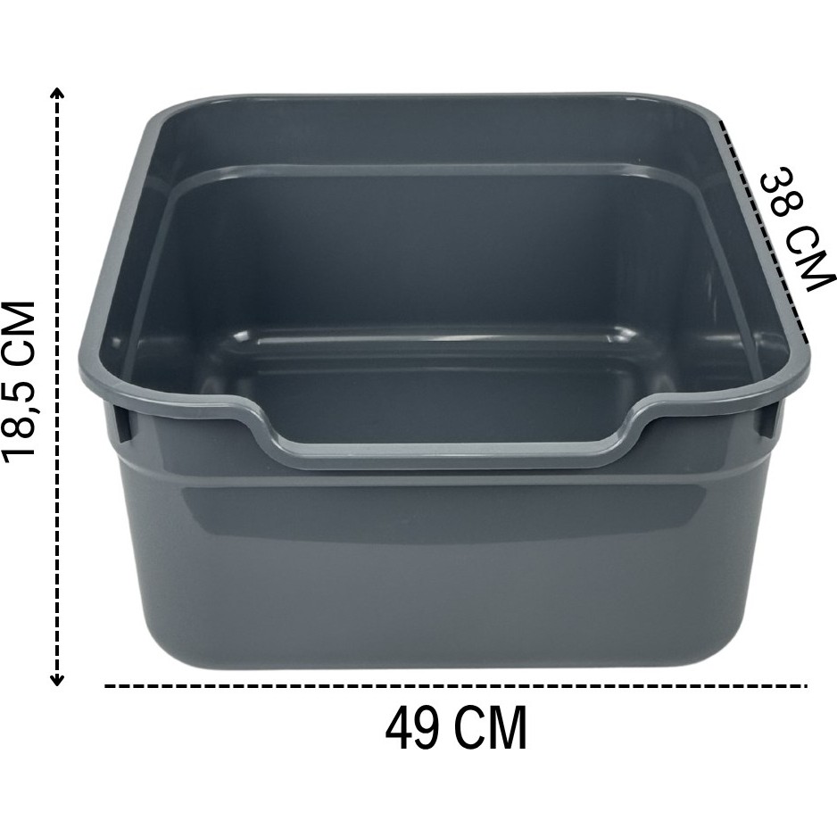 Sennedilersen Kuba Kolay Girişli ve Ergonomik Açık Kedi Tuvaleti 49X38X18 cm - Gri Evcil Hayvan Ürünleri Fiyatı