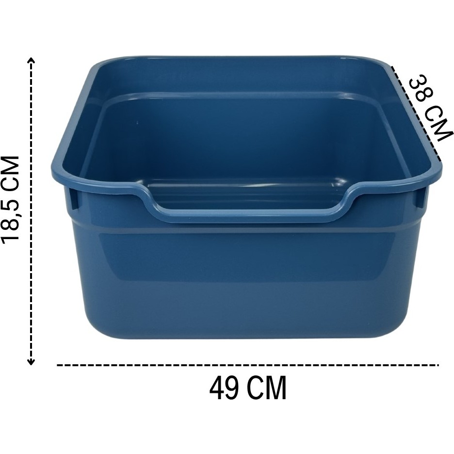 Sennedilersen Kuba Kolay Girişli ve Ergonomik Açık Kedi Tuvaleti 49X38X18 cm - Mavi Evcil Hayvan Ürünleri Fiyatı
