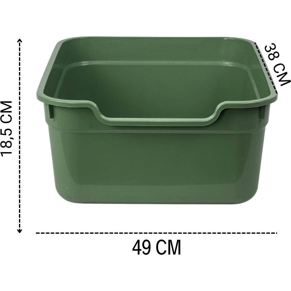 Sennedilersen Kuba Kolay Girişli ve Ergonomik Açık Kedi Tuvaleti 49X38X18 cm - Yeşil Evcil Hayvan Ürünleri Fiyatı