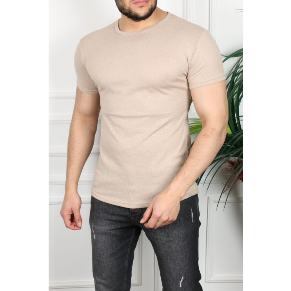 ŞENOL ÇARŞI Erkek Bej Dar Kesim Slim Fit Tshirt XL Beden Bayan T-shirt Fiyatı