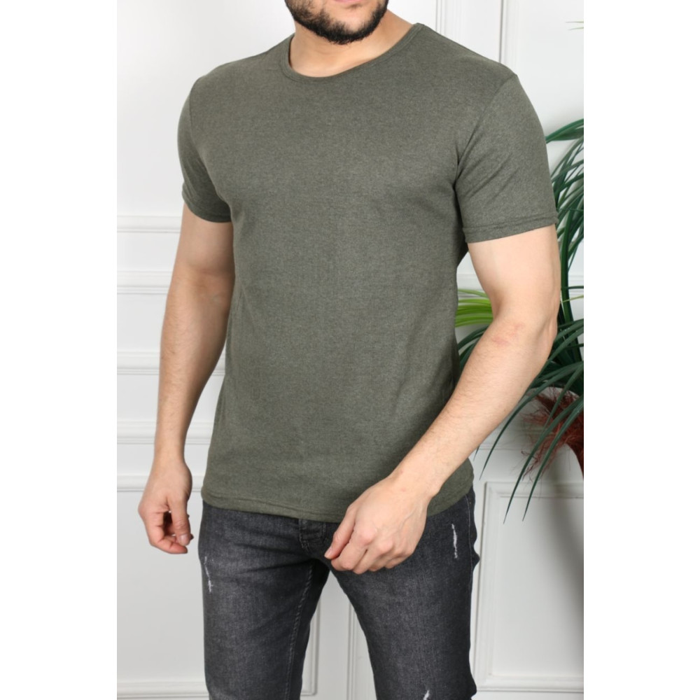 ŞENOL ÇARŞI Erkek Haki Yeşil Dar Kesim Slim Fit Tshirt XL Beden Bayan T-shirt Fiyatı