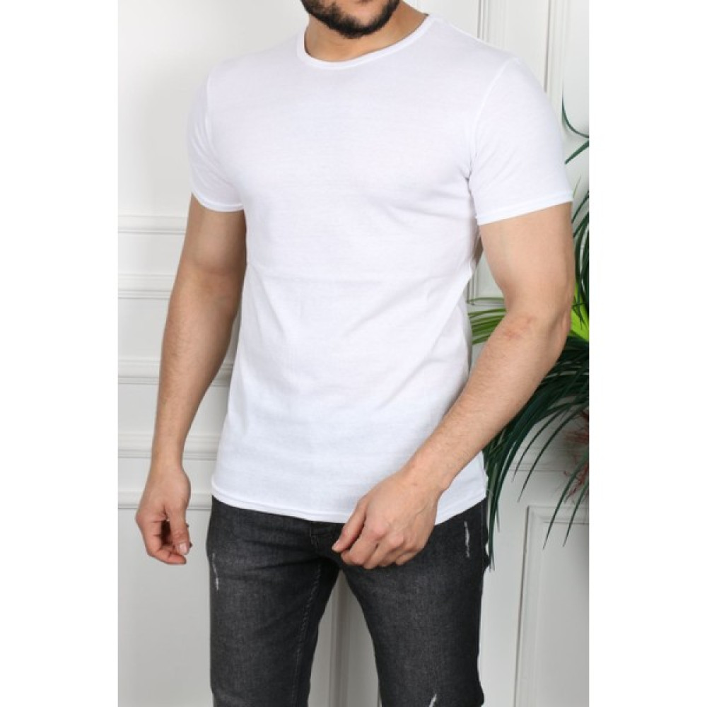 Şenol Erkek Beyaz Dar Kesim Slim Fit Tshirt Erkek T-shirt Fiyatı