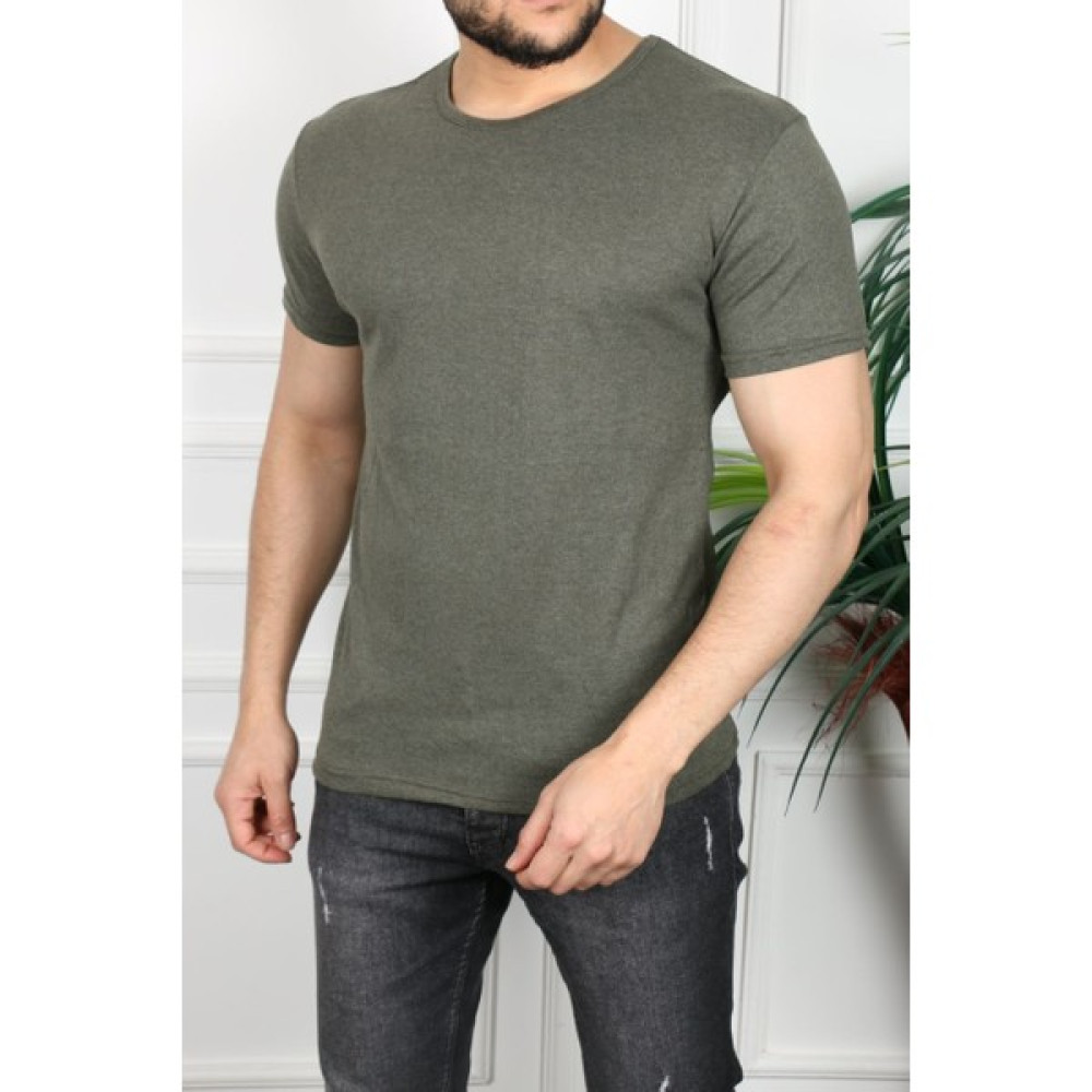Şenol Erkek Haki Yeşil Dar Kesim Slim Fit Tshirt Erkek T-shirt Fiyatı