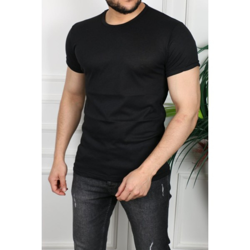 Şenol Erkek Siyah Dar Kesim Slim Fit Tshirt Erkek T-shirt Fiyatı