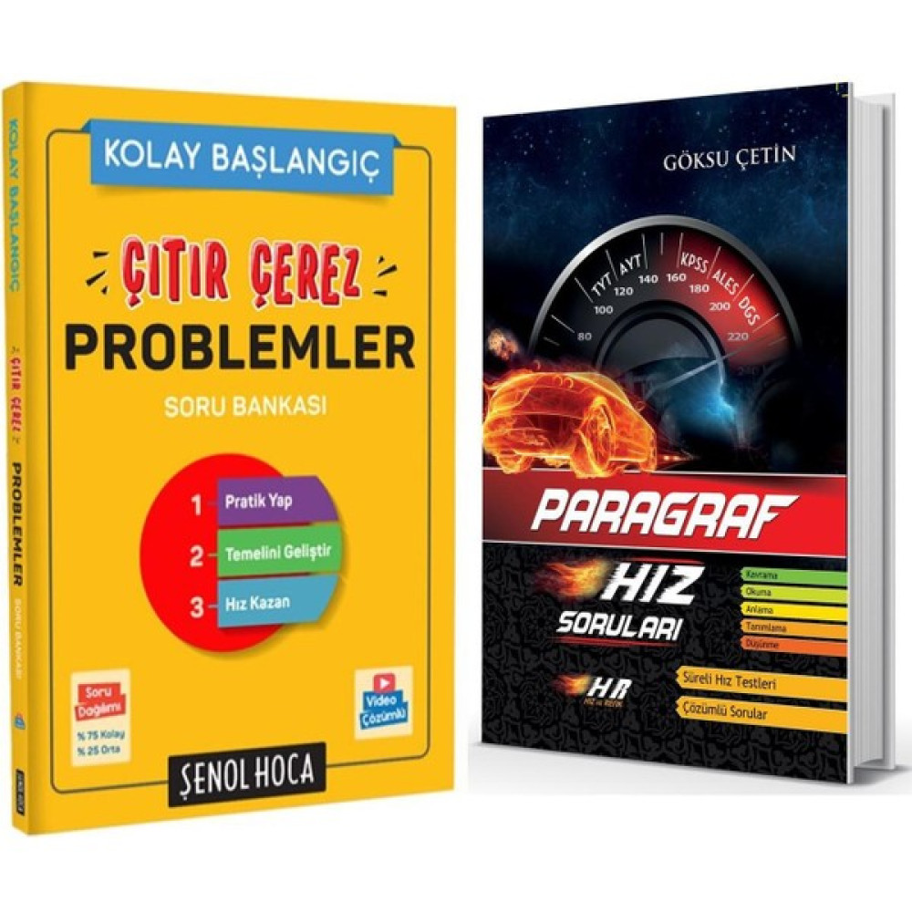 Şenol Hoca Çıtır Çerez Problemler ile Hız ve Renk Paragraf Soru Bankası Seti 2 Kitap Temel Yeterlilik Testi (TYT) Fiyatı