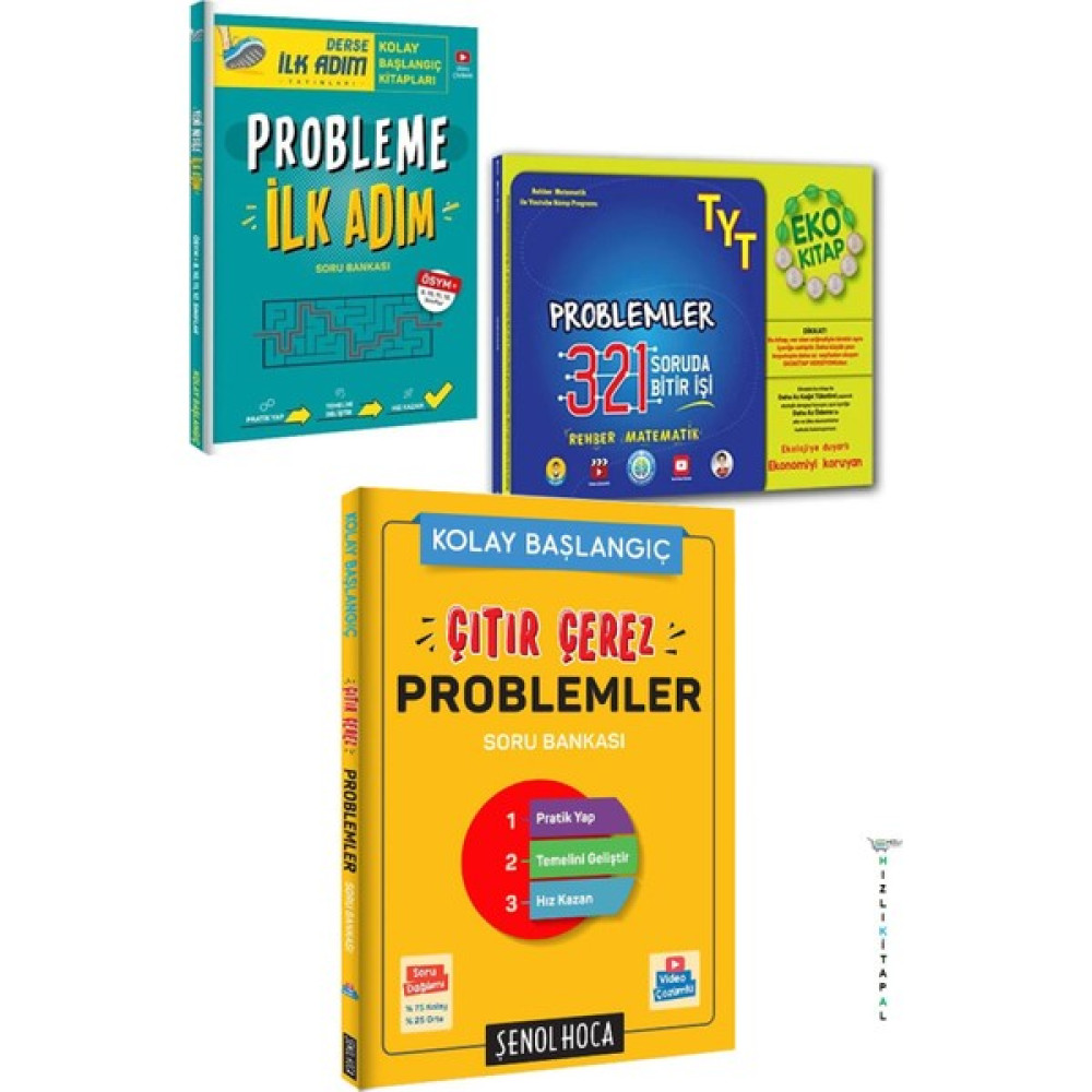 Şenol Hoca Yayınları Çıtır Çerez Problemler+Problemlere Ilk Adım+Problemler 321 Soruda Bitir Işi (Ciltli) Temel Yeterlilik Testi (TYT) Fiyatı