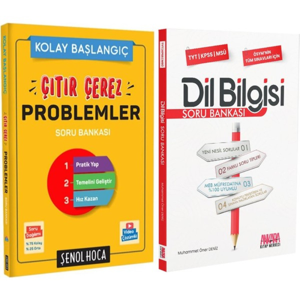 Şenol Hoca Yayınları Şenol Hoca Çıtır Çerez Problemler ve Akm Dil Bilgisi Soru Bankası Seti 2 Kitap Temel Yeterlilik Testi (TYT) Fiyatı