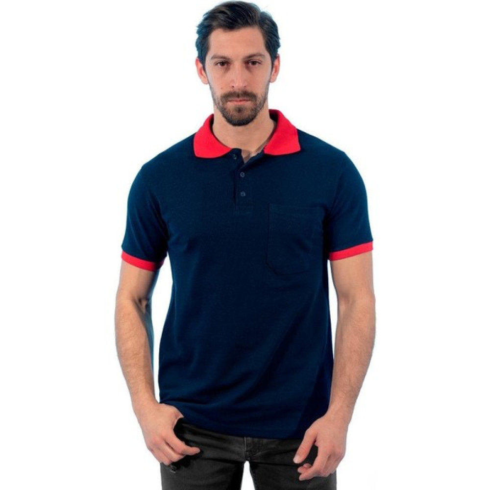 Şensel, Polo Yaka Tişört, Lacivert-Kırmızı -136E2452- Tshirt Erkek T-shirt Fiyatı