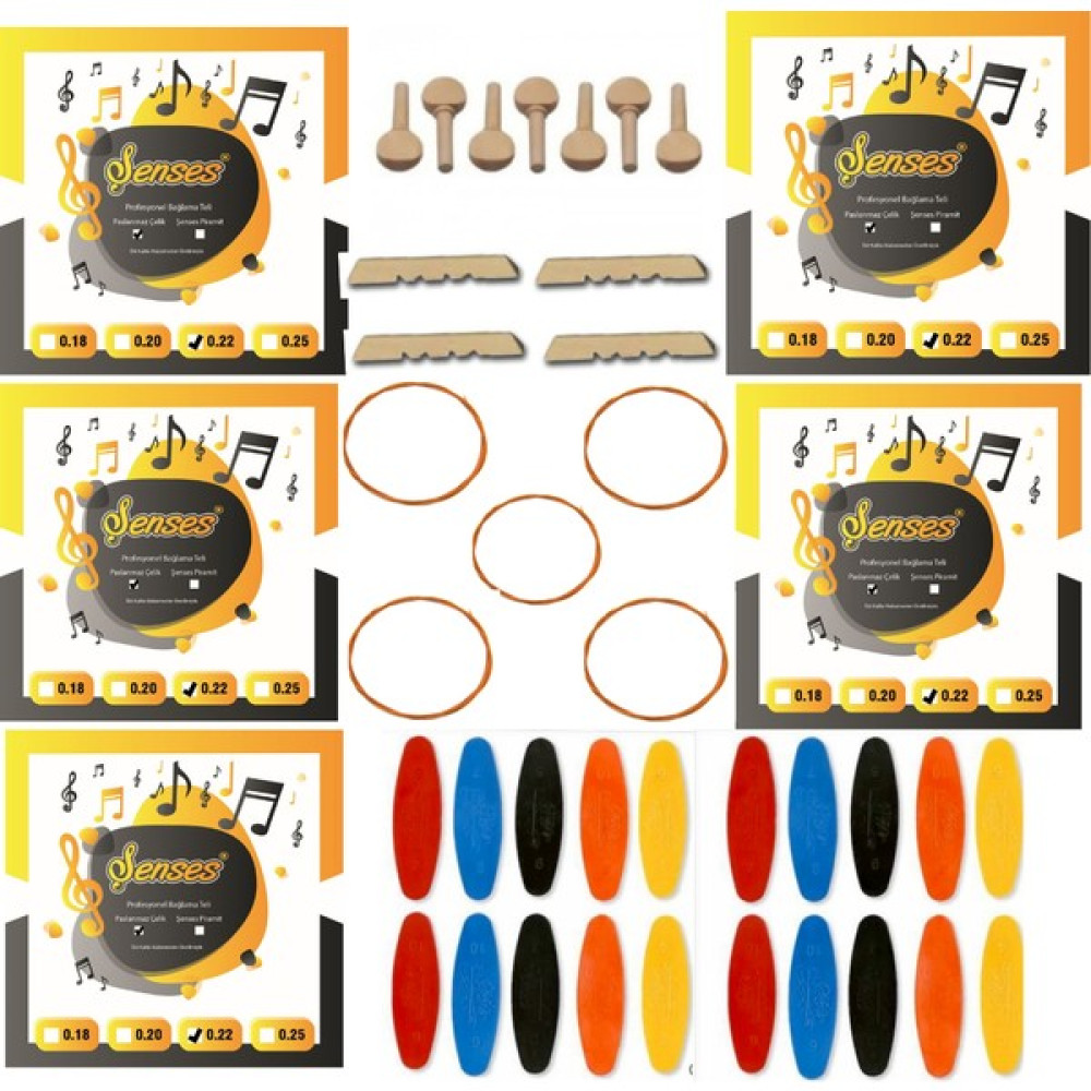 Şenses Müzik Market 0 22 Divan Bağlama Takım Teli 5 Takım + 5 Bambam + 7 Ağaç Burgu + 20 Adet Tezene + 3 Eşik Müzik Aleti Aksesuarları Fiyatı
