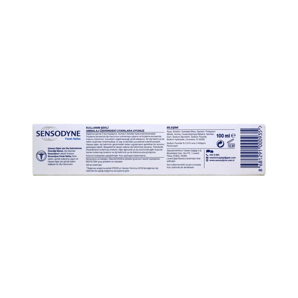 Sensodyne Diş Macunu 100 ml Ferah Nefes