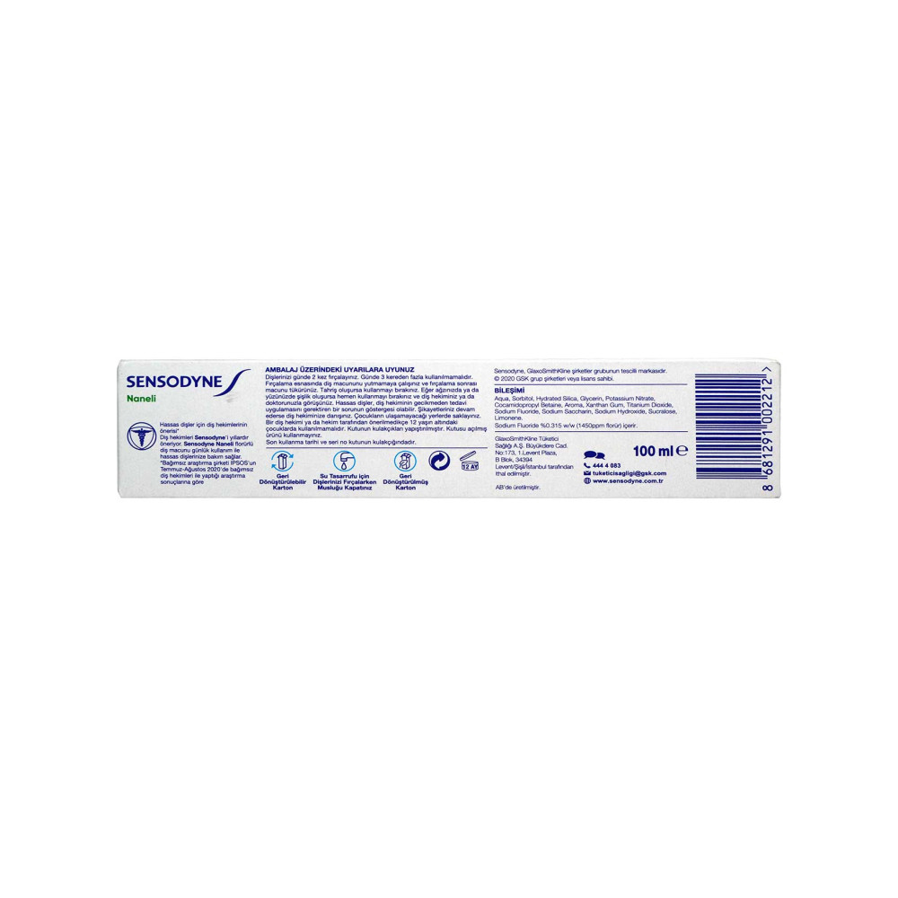 Sensodyne Diş Macunu 100 ml Naneli