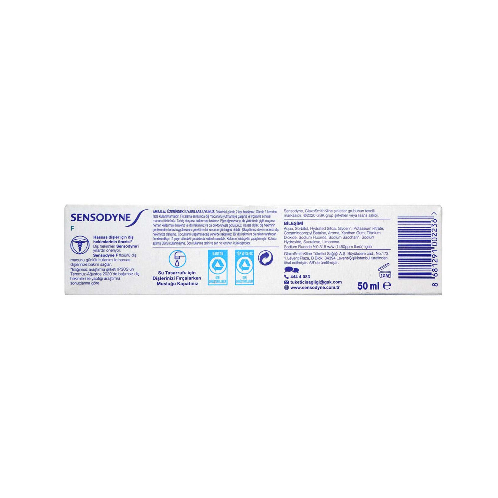Sensodyne Diş Macunu 50 ml Florürlü