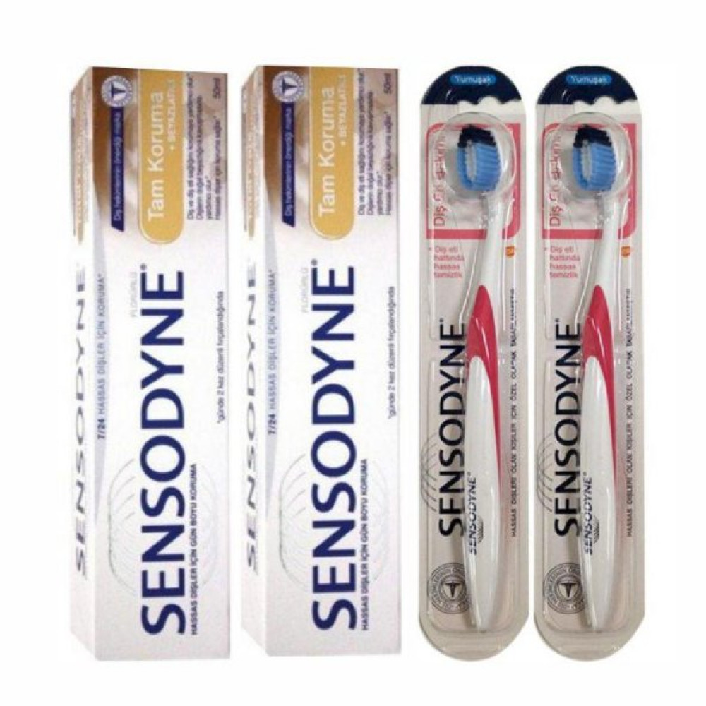 Sensodyne Tam Koruma Ve Beyazlatıcı Diş Macunu 50 Ml X 2 Adet + Sesodyne Yumuşak Diş Fırçası X 2Adet Diş Macunları Fiyatı