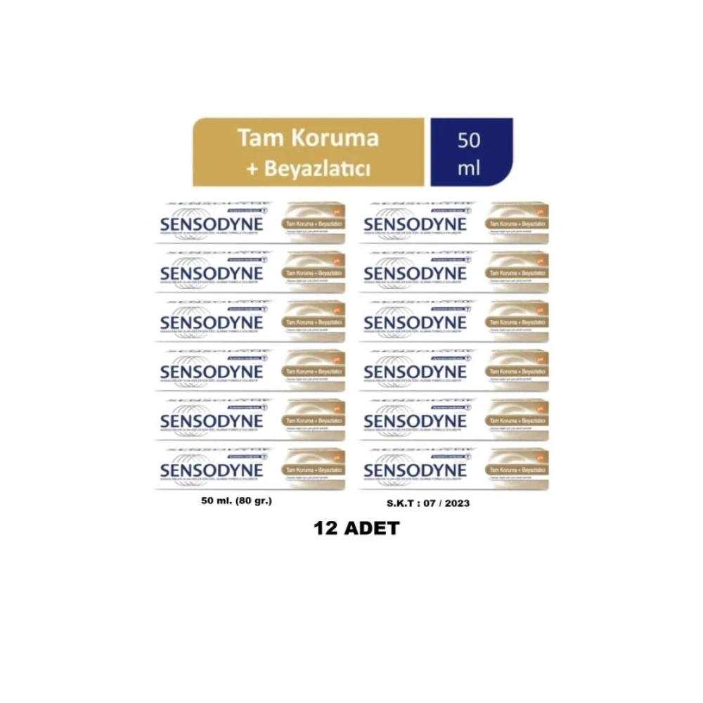 Sensodyne   Tam Koruma Ve Beyazlatıcı Hassas Dişler Için 50Ml 12 Adet Diş Macunları Fiyatı