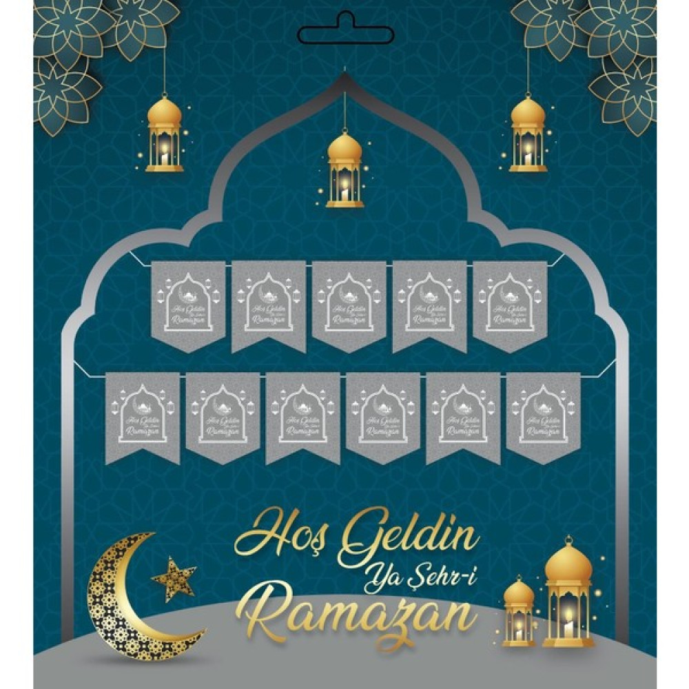 Senson Marketing Gümüş Renk Hoşgeldin Ya Şehr-I Ramazan Yazılı Banner Ramazan Süslemesi 230 cm - Renkli Oyuncak Fiyatı