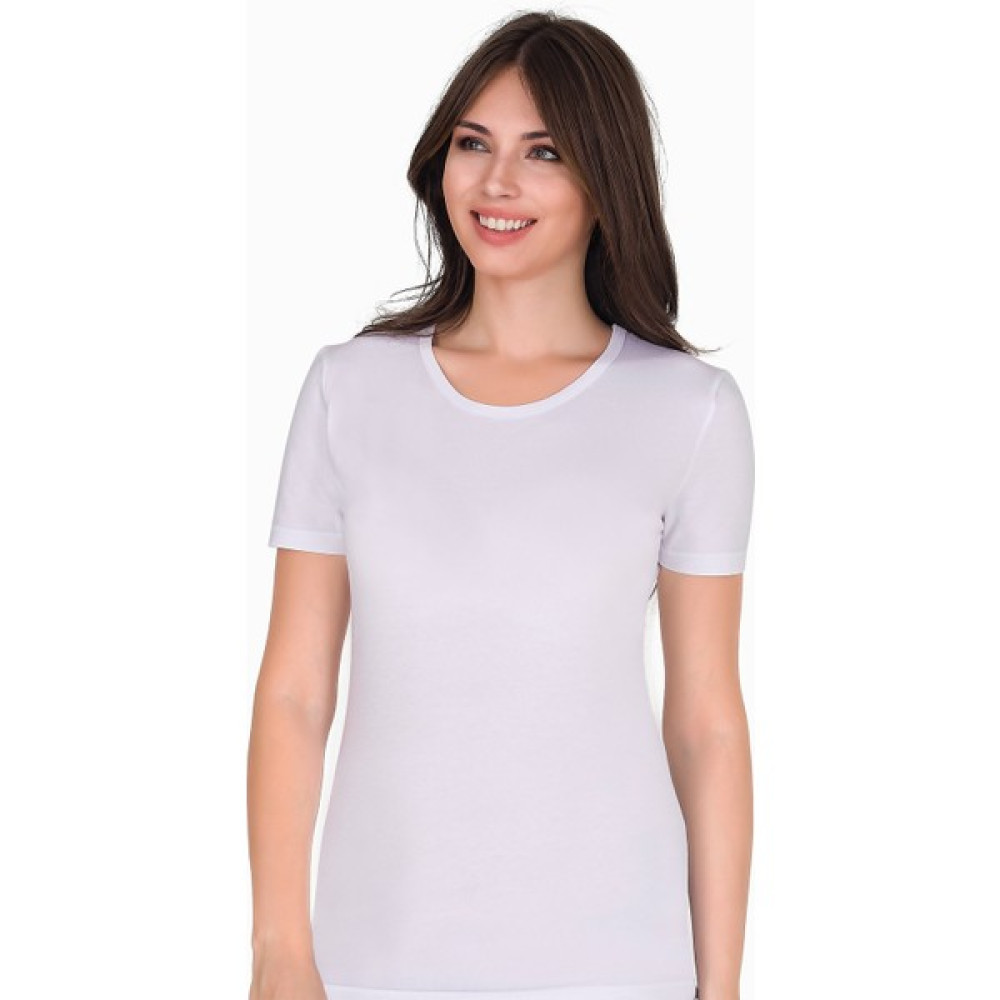 Sensu Kadın Bisiklet Yaka Basic T-Shirt Beyaz Renk TSR1006 Bayan T-shirt Fiyatı