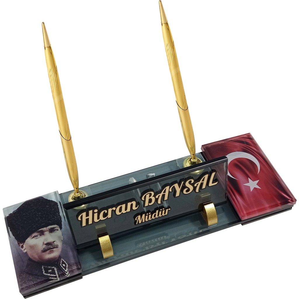 Sentez Masa Üstü İsimlik Atatürk Kristal Masa Isimliği - Altın Diğer Fiyatı